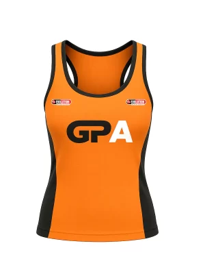 Camiseta Regata Feminina de Corrida 100% Poliamida Laranja e Preta